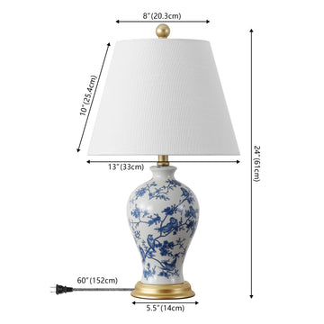 Grace 24" Floral LED Table Lamp - JONATHAN Y